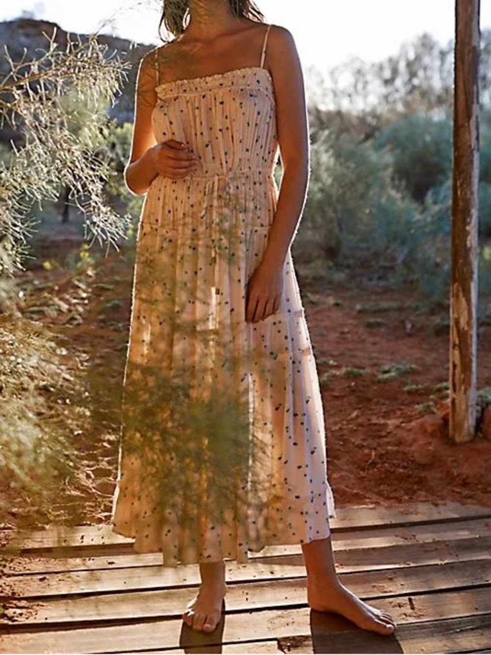 Free People Peaches Floral Midi Dress